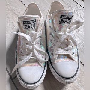 Sequin, iridescent, converse, all star size 7